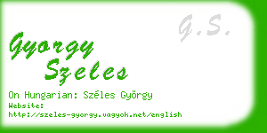 gyorgy szeles business card